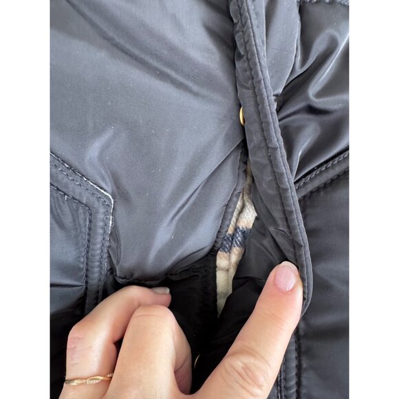 True Religion Mens Med Black/Cream Snap Puffer Vest W/ Leather Yoke NWT - Picture 10 of 13